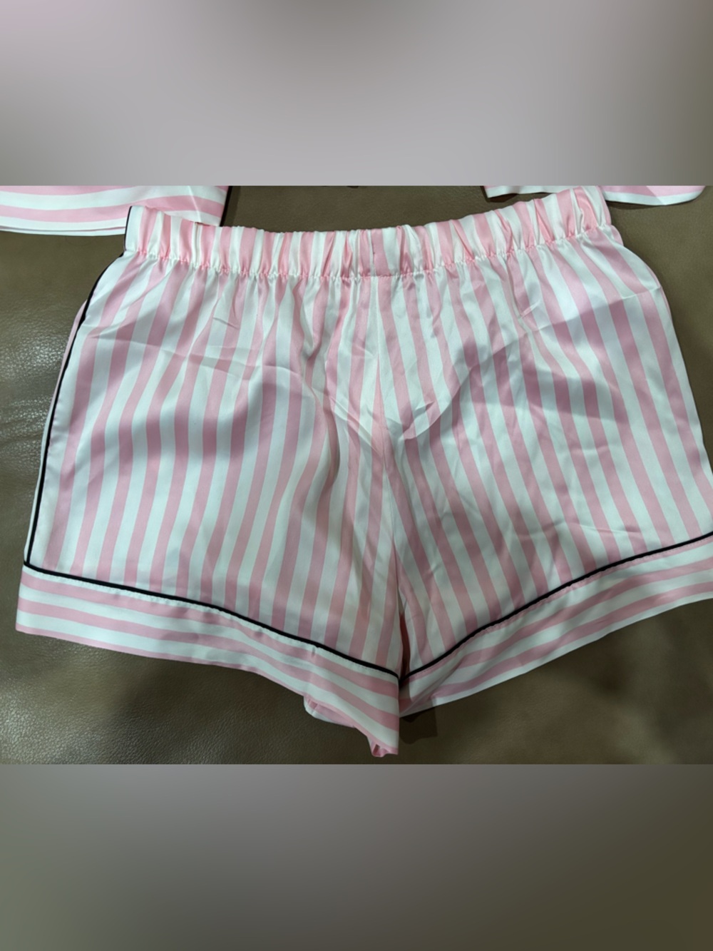 Victoria's Secret Pink & Cream Striped Short-Sleeve Pajama Set - Picture 5 of 6